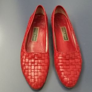 Cole Hann red leather flats